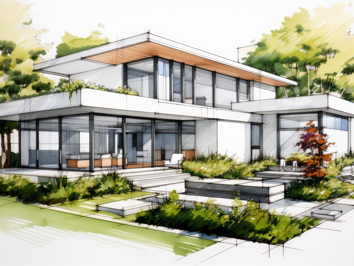 Plan et croquis de jardin