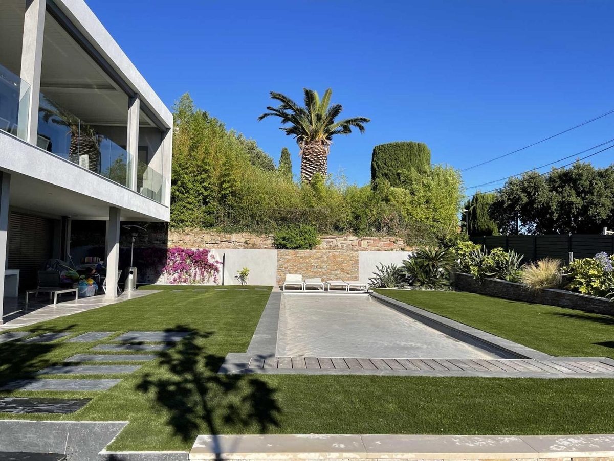Terrasse bois et maçonnerie paysagère